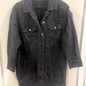 Highway Jeans Black Distressed Jean Jacket